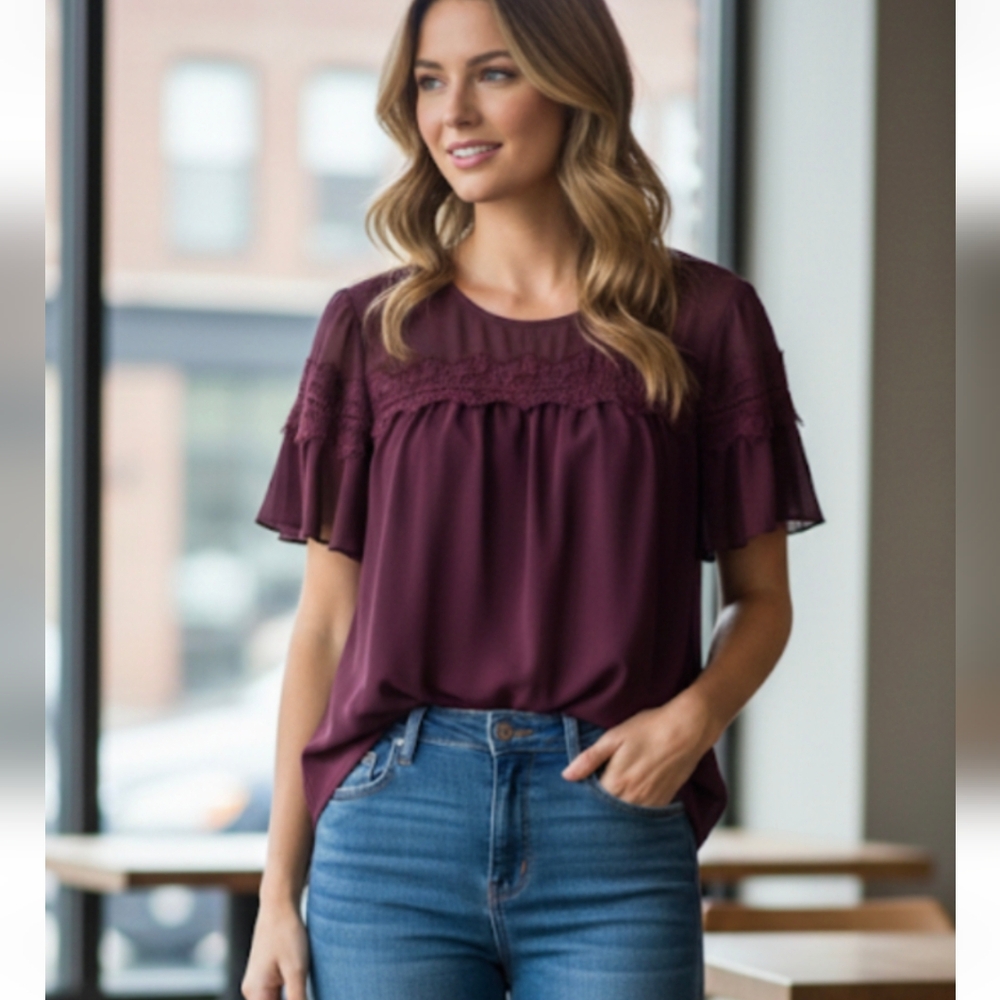 Elegant Burgundy Michael Kors Blouse